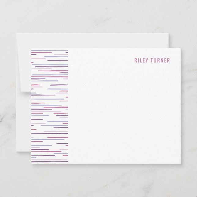 Horizon Lines Stationery Note Card - Fuchsia Save The Date (Vorderseite)