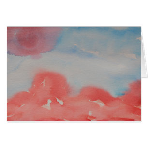 Horizon Rot und Blau Wasserfarbe Abstrakte Landsch