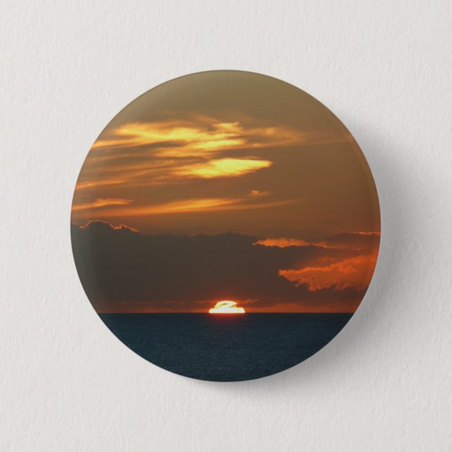 Horizon Sunset farbenfrohe Seascape-Fotografie Button (Vorderseite)