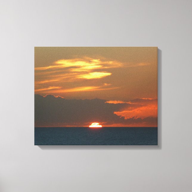 Horizon Sunset farbenfrohe Seascape-Fotografie Leinwanddruck (Vorderseite)