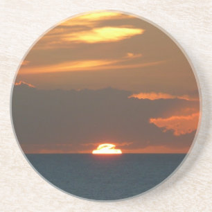 Horizon Sunset farbenfrohe Seascape-Fotografie Sandstein Untersetzer