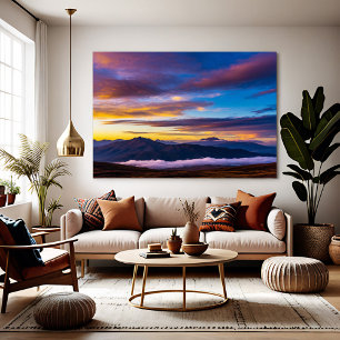 Horizont der Träume: Zwischen Himmel und Bergen Poster