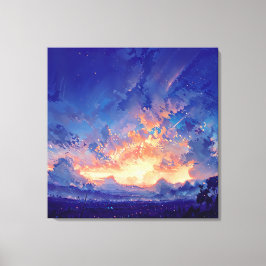 Horizont-Glanz - Illustrativer atmosphärischer Kun Leinwanddruck