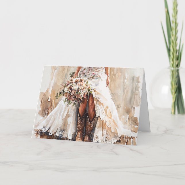 Horizont-schneidende Liebe für die Western-Braut Karte (Vorderseite)