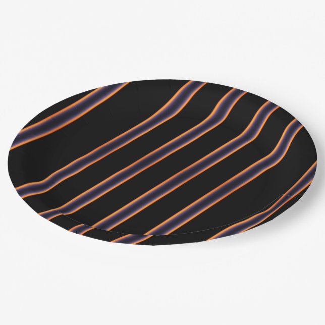 Horizont Sonnenuntergang, Muster Pappteller (Schrägansicht)