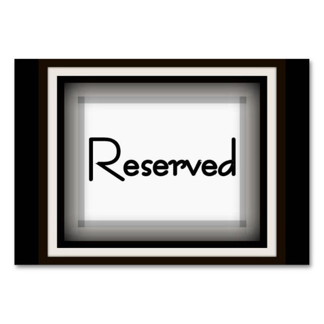 Horizontal 3.5" x 5" Tablecard, Basic "Reserviert" Tischnummer (Vorderseite)
