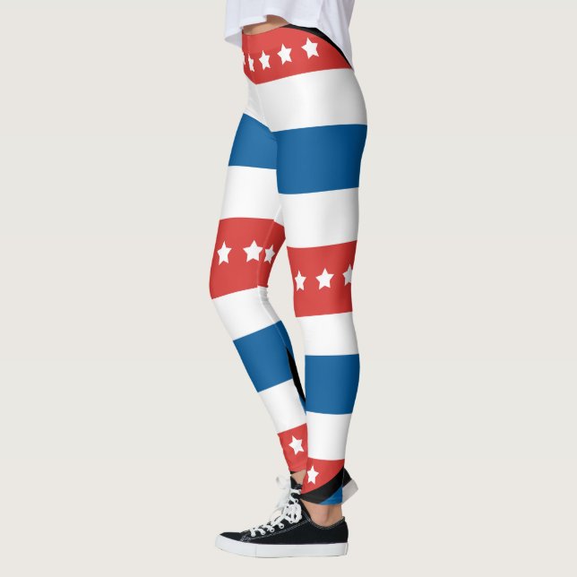 Horizontal Bands Patriotic 4. Juli Leggings (Links)
