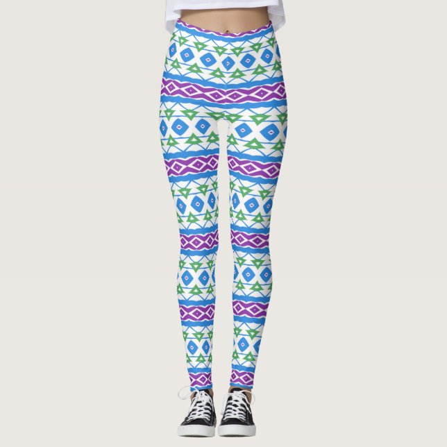 Horizontal bedruckte Leggings (Vorderseite)