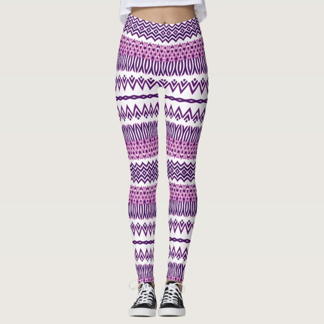 Horizontal bedruckte Leggings (Vorderseite)
