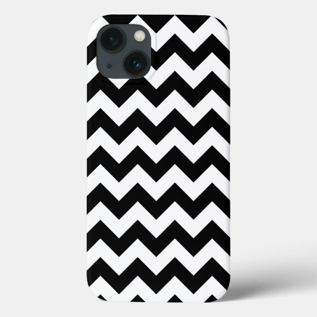 Horizontal Black und White Zigzag Case-Mate iPhone Hülle (Rückseite)