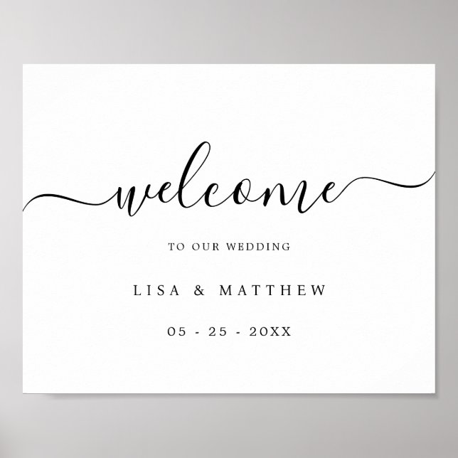 Horizontal-Elegant-Script-Hochzeitskalligraphie Poster (Vorne)