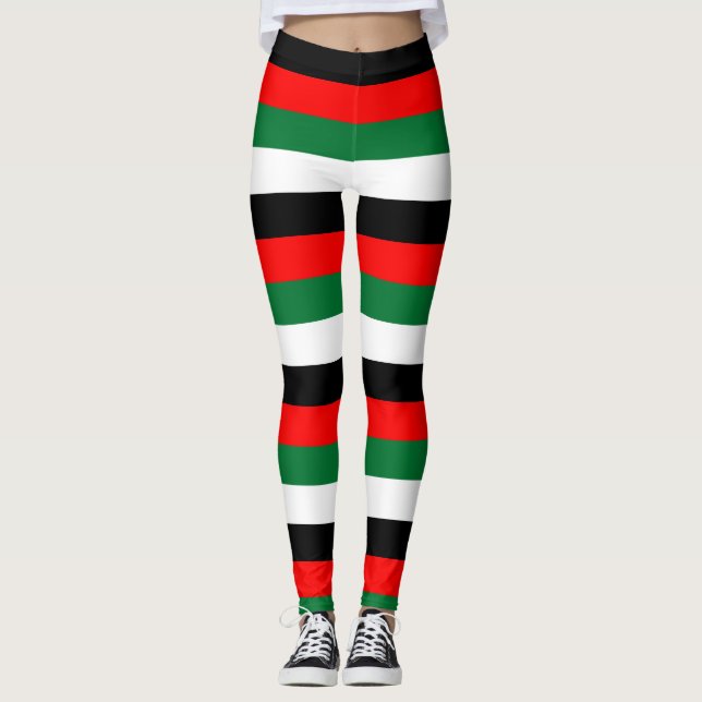 Horizontal gestanzte Farben für die nationalen Fla Leggings (Vorderseite)