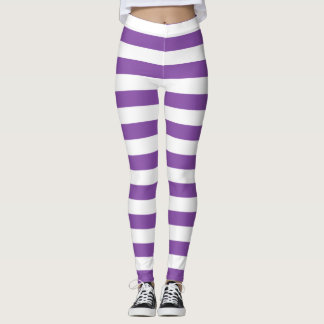 Horizontal gestreift, améthystystyste und weiß leggings