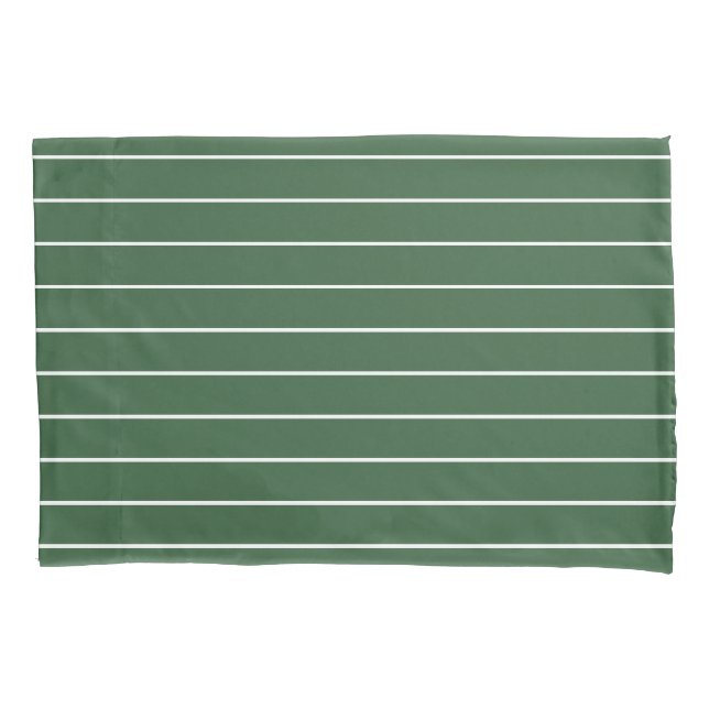Horizontal gestreift, grün und weiß kissenbezug (Vorderseite)