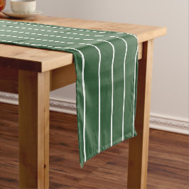 Horizontal gestreift, grün und weiß kurzer tischläufer