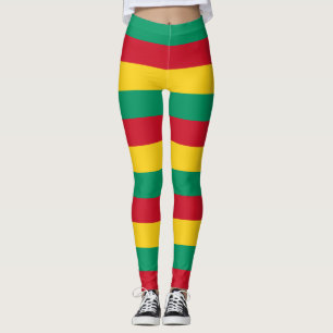Horizontal gestreifte Guinea-Farben für nationale Leggings