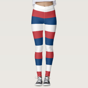 Horizontal gestreifte serbische Flaggenfarben Leggings