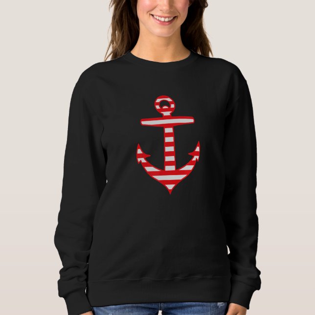 Horizontal gestreifter Anker Sweatshirt (Vorderseite)