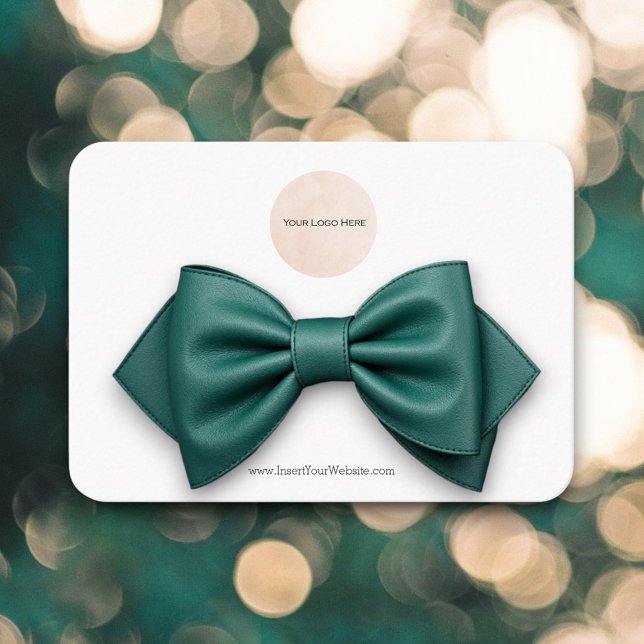 Horizontal Ihre Logo Bow Hair Clip Display Card Visitenkarte (Von Creator hochgeladen)