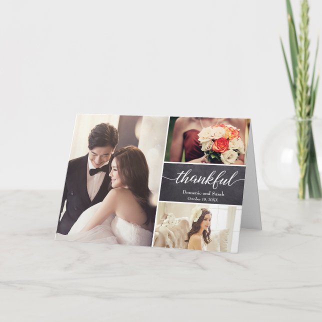 Horizontal Rustikale Hochzeit danke Ihnen Foto Col Karte (Vorderseite)