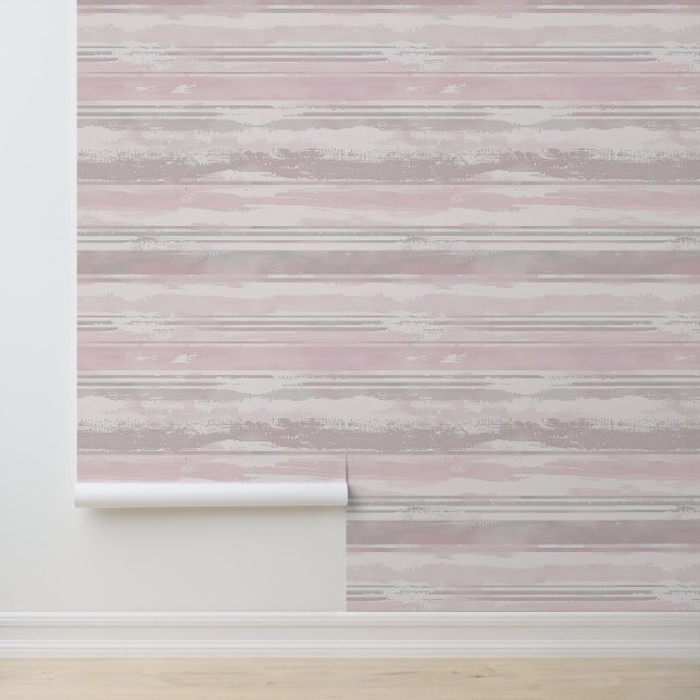 Horizontal skizzierte künstlerische Linien rosa Fa Tapete (Anwendung)