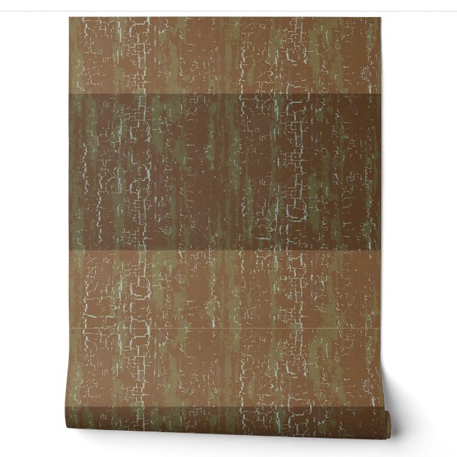 Horizontal Strickle Textur Rust Siena Tapete (Abrollen)