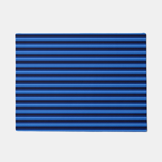 Horizontale Bars aus blauem Metall Fußmatte (Vorderseite)