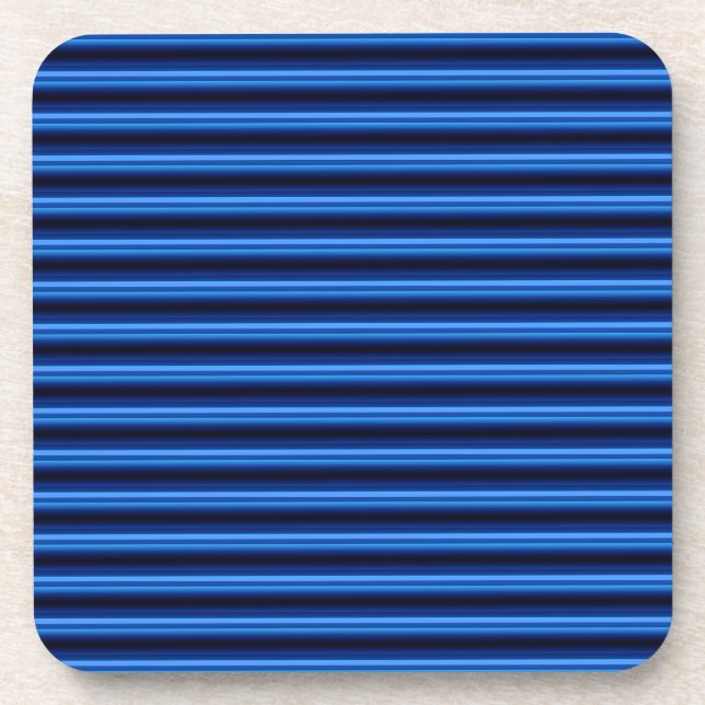 Horizontale Bars aus blauem Metall Getränkeuntersetzer (Vorderseite)