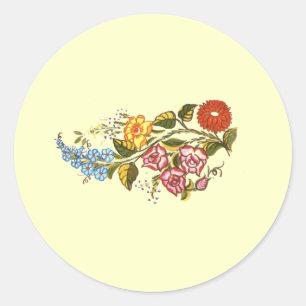 horizontale Blume1 Runder Aufkleber