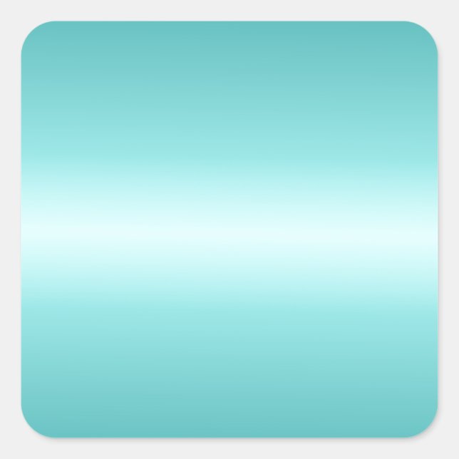 Horizontale Celeste und Aquamarine Gradient Quadratischer Aufkleber (Vorderseite)