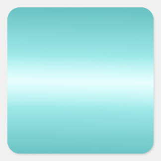 Horizontale Celeste und Aquamarine Gradient Quadratischer Aufkleber
