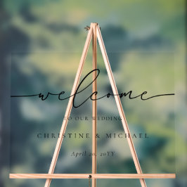 Horizontale Elegante Script Begrüßung Acrylschild
