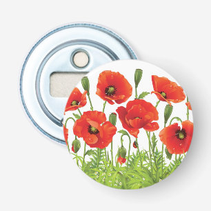 Horizontale Grenze mit roter Mohnblume Flaschenöffner