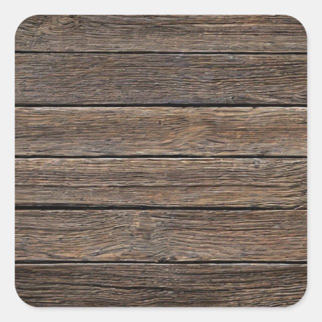 Horizontale Holzplanen Quadratischer Aufkleber (Vorderseite)