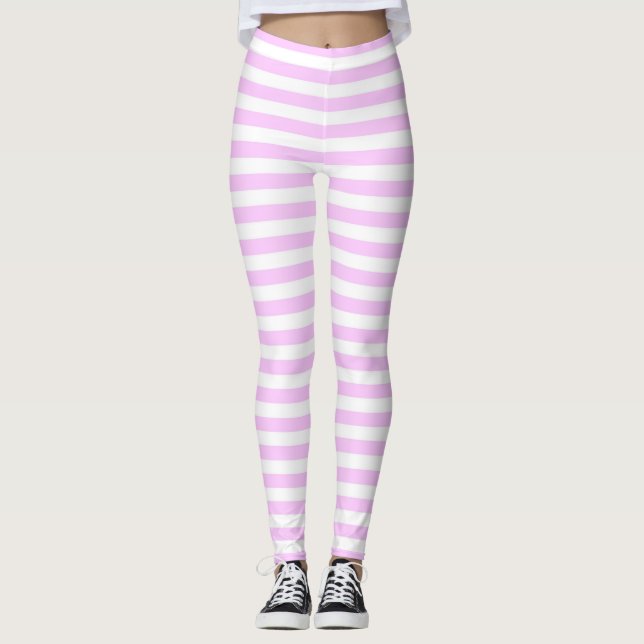 Horizontale Leggings Lilac Stripe (Vorderseite)
