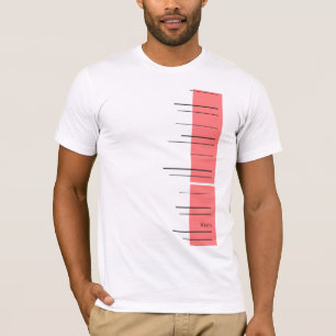 Horizontale Linien, schwarze Streifen auf Rot T-Shirt