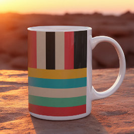 Horizontale mehrfarbige vertikale Streifen Kaffeetasse