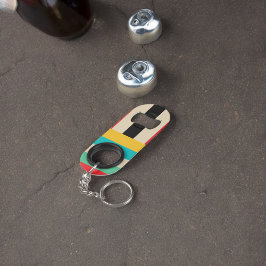 Horizontale mehrfarbige vertikale Streifen Mini Flaschenöffner