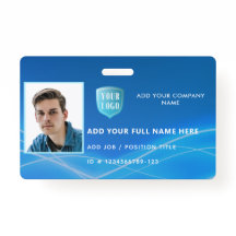 Horizontale Mitarbeiter-Foto-ID mit Logo