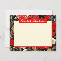 Horizontale Papier-Karte A6 mit roter und cremefar