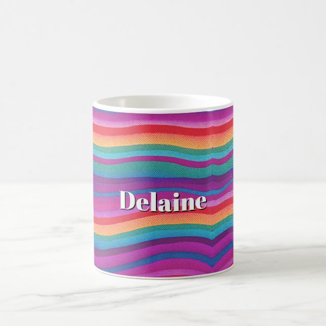 Horizontale Regenbogenstreifen Kaffeetasse (Mittel)