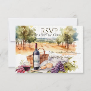 Horizontale RSVP-Karten für Weinberge Einladung