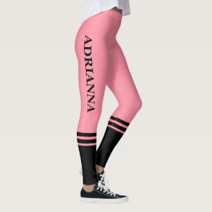 Horizontale schwarze Streifen   Name   Lachs Rosa Leggings