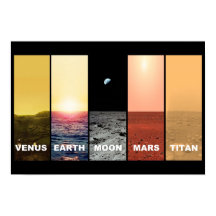 Horizontale Sicht auf den Venus-Erdenmond Mars Tit