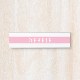 Horizontale Streifen aus individuelle Name, rosa u Türschild