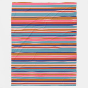 Horizontale Streifen blaurosa Terracotta Retro Fleecedecke