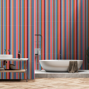 Horizontale Streifen blaurosa Terracotta Retro Tapete