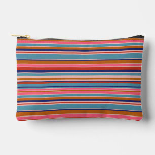 Horizontale Streifen blaurosa Terracotta Retro Zubehörtasche