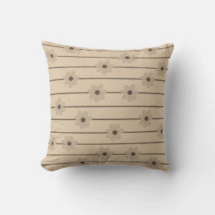 Horizontale Streifen braun Khaki-Blume Y2K-Muster Kissen