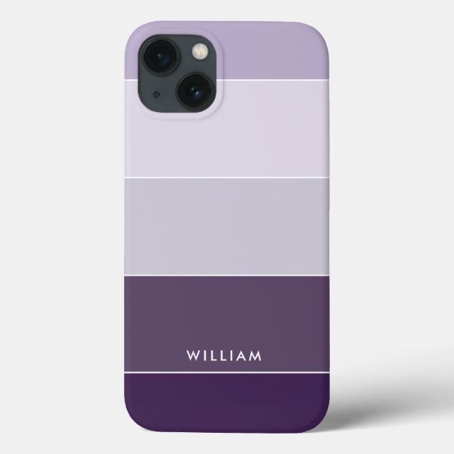 Horizontale Streifen für Farbblöcke Lila grau Case-Mate iPhone Hülle (Rückseite)
